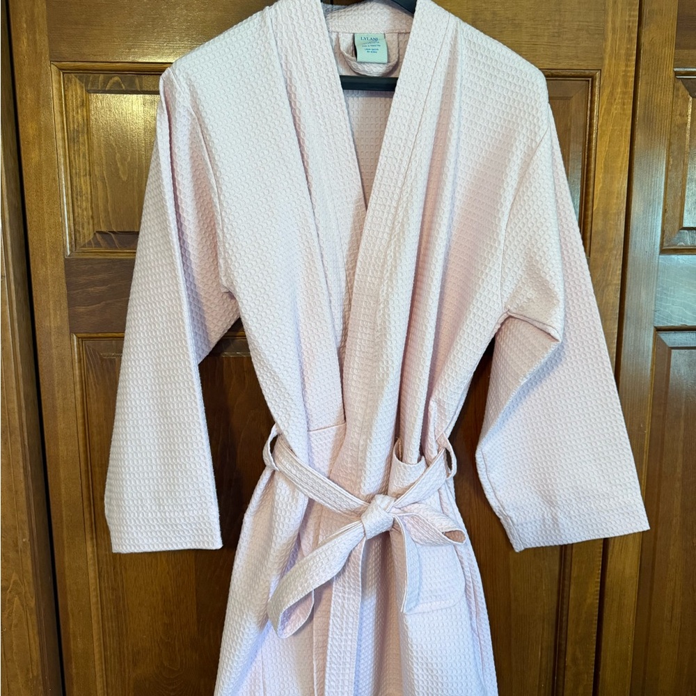 Pink Waffle Knit Robe - Picture 2 of 3